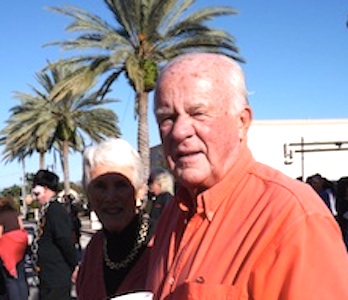 Bob Garrigues on Canal Strreet during the 2013 Halloween Parade with his wife, Peggy / Headline Surfer®