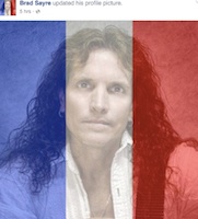 Daytona Beach, Florida rocker Brad Dayre shows support for Paris / Headline Surfer®