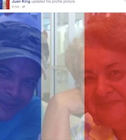 Juan Kinf of Sanford, Florida, shows support for Paris / Headline Surfer®