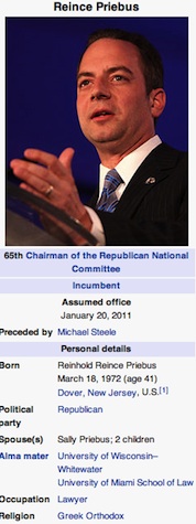 Reince Priebus snapshot profile / Headline Surfer