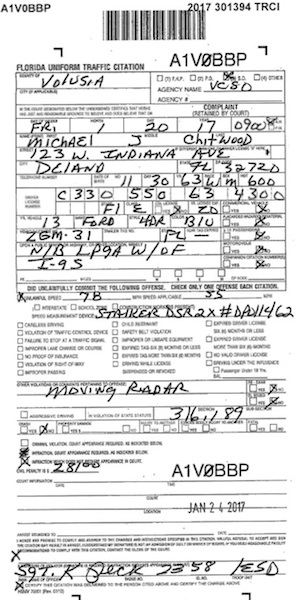 Sheriff Mike Chitwood's speeding ticket / Headline Surfer