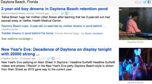 Daytona boy drowning the big story / Headline Surfer®