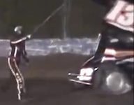 Driver Kevin Ward, Jr. points to Tony Stewart before he is struck & killed / Headline Surfer®