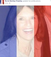 Muriel Pristley of New Smyrna Beach shows support for Paris / Headline Surfer®