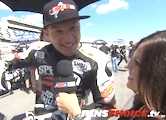 Danny Eslick is interviewed before the 2014 Daytona 200 sport bike race / Headline Surfer®