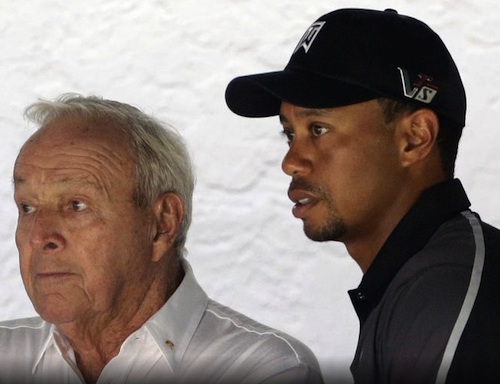 Tiger Woods with Arnold Palmer, won't be going for 9th invitational in Orlando / Headline Surfer®