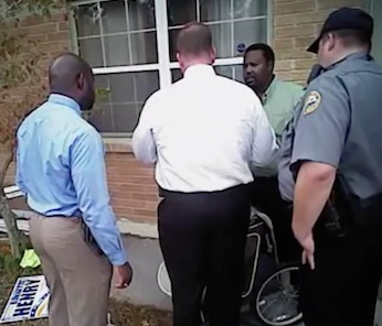 Daytona cops confer with State Rep. Patrick Henry in front of his home after his son was pistol-whipped / Headline Surfer