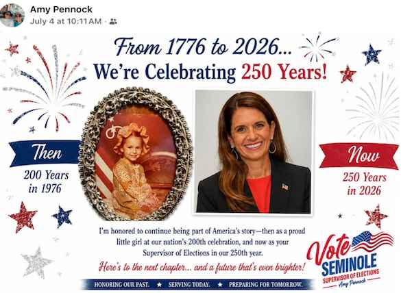 Seminole County Supervisor of Elections Amy Pennock on July 4 spirit / Headline Surfer