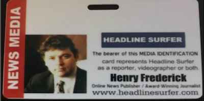 Henry Frederick press card / Headline Surfer