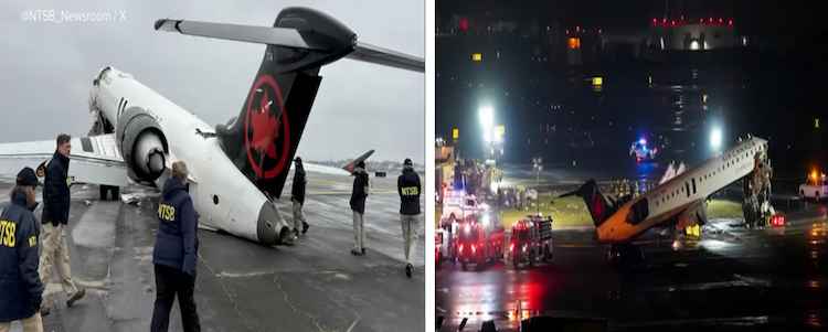 LaGaurdia crash / screenshots from video / Headline Surfer