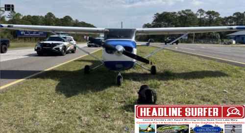 Small plane lands I-4 median in DeLand, Florida / Headline Surfer