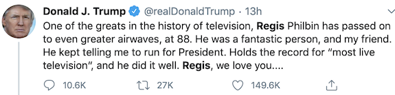 Trump on Regis / Headline Surfer