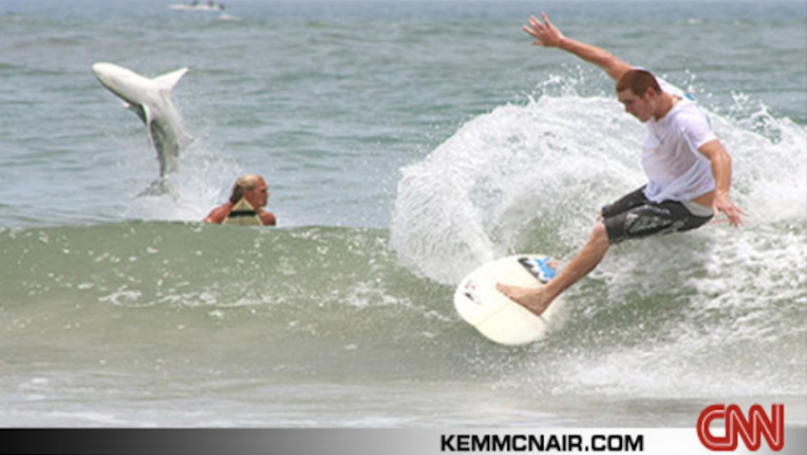 Nsb Photographer Captures Photo Of A Lifetime Shark Jumping Behind Surfers Headline Surfer Award Winning 24 7 Internet News Site Serving Daytona Beach Sanford Orlando Fl